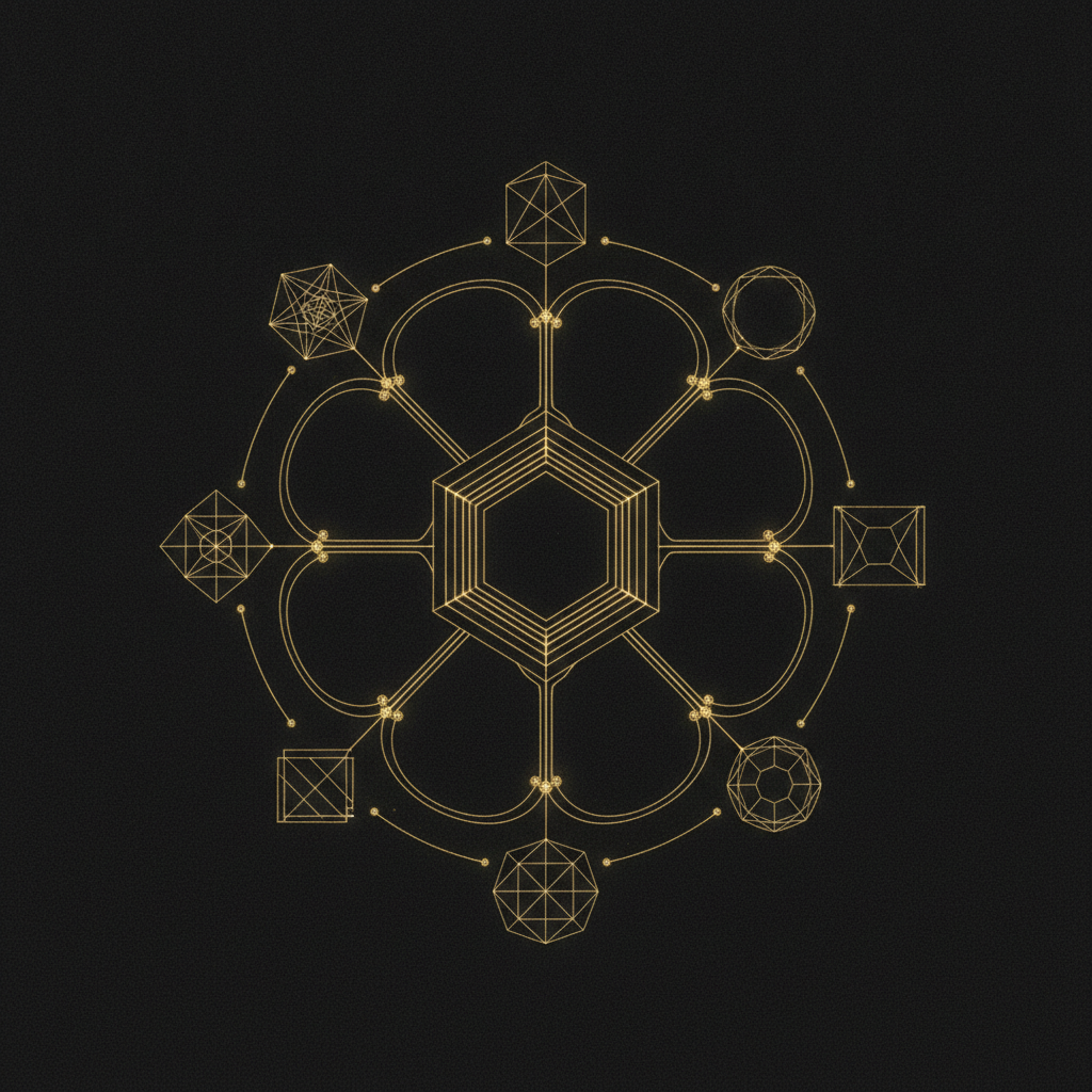 Abstract gold control-plane diagram showing agent runs moving through permissions, state, observability, approval, and recovery layers.