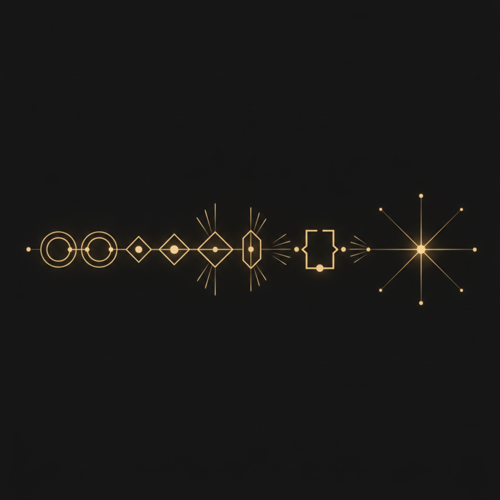 Abstract gold agent trace connecting context, tool evidence, validation gates, approval boundaries, and final state