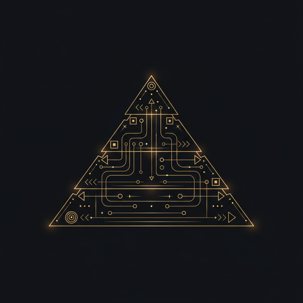 Abstract gold evaluation pyramid with agent traces passing through layered reliability checks