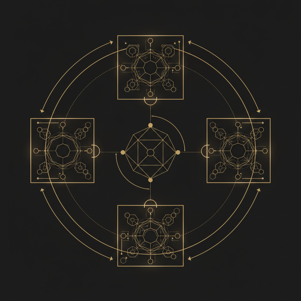 Abstract security agent network with gold signal paths